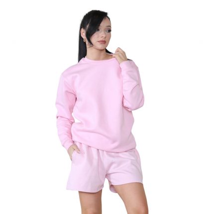 Pink Sweatshirt and Short Set